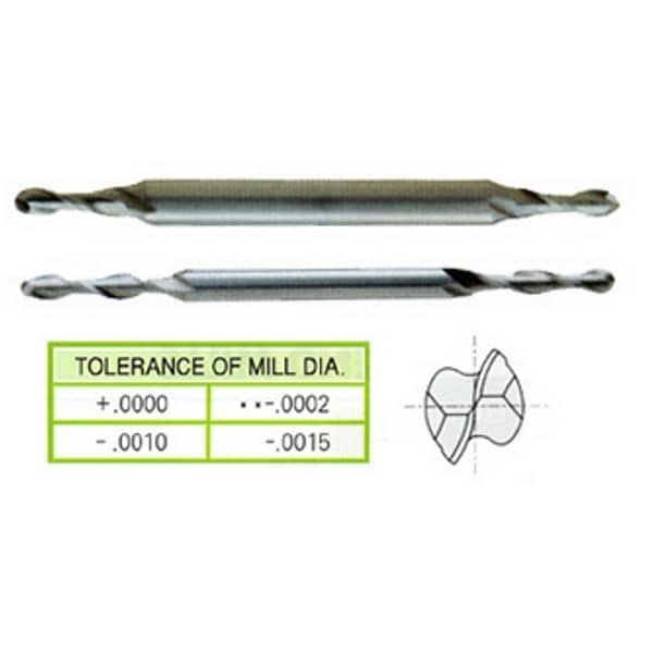 Yg-1 Tool 2 Flute Long Length De Ball Nose Miniature Tin Coated Hss 57010HN - main